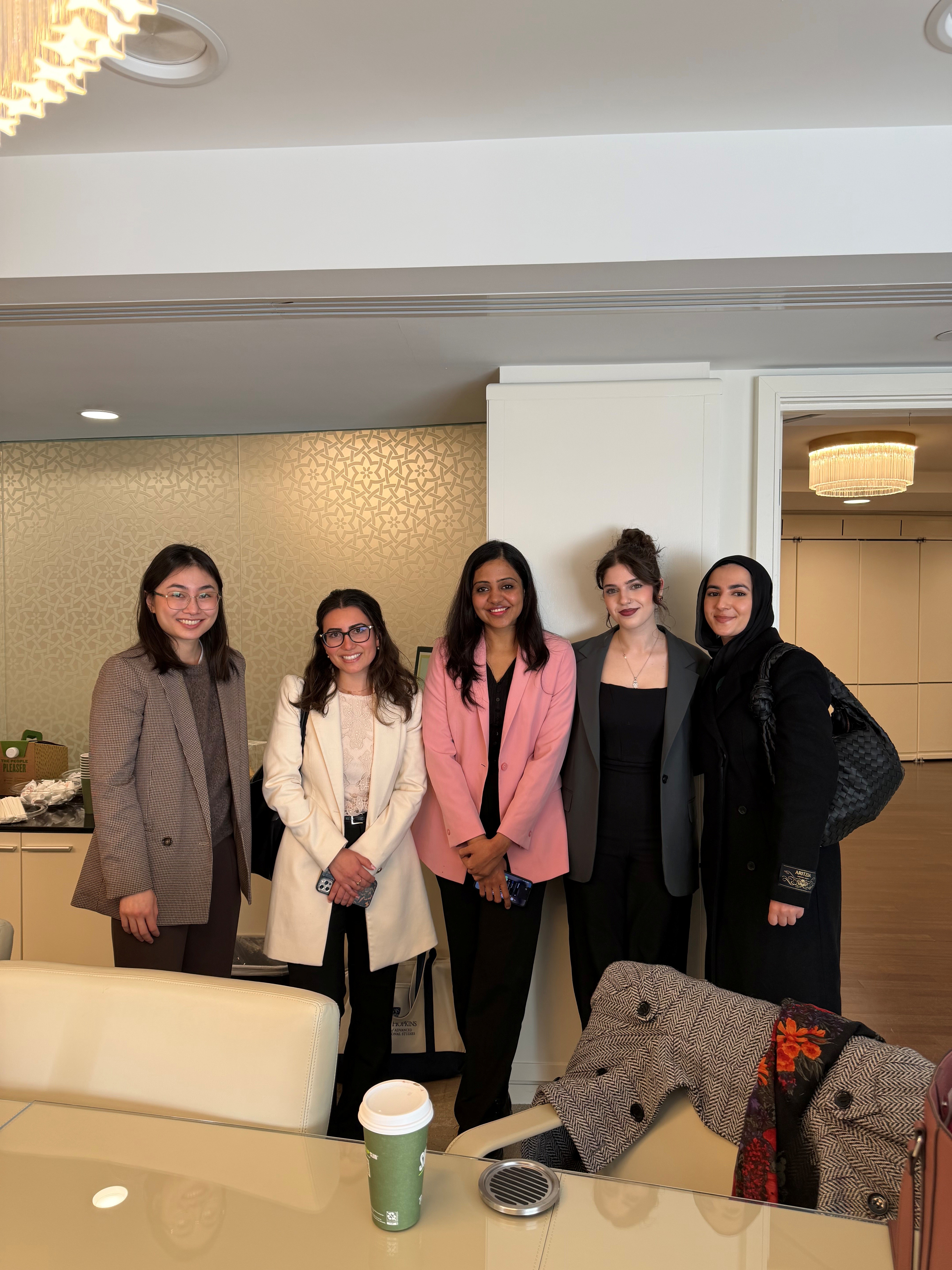 Krithiga Narayanan at the Qatar Embassy in DC with the Public Service Fellows Cohort